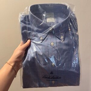 Brooks Brothers Plaid Blue and Red Dress Shirt